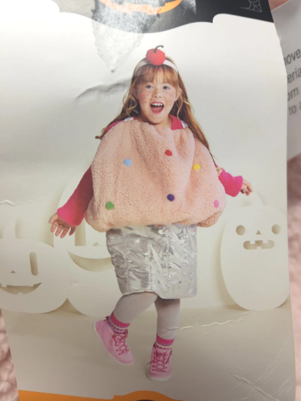Kids Pink Cupcake Costume with Cherry Headband